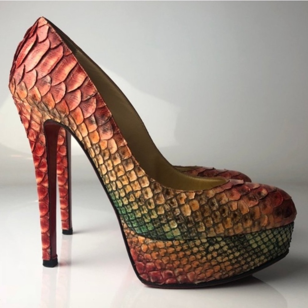 Christian Louboutin Bianca 4 Python Heels 35